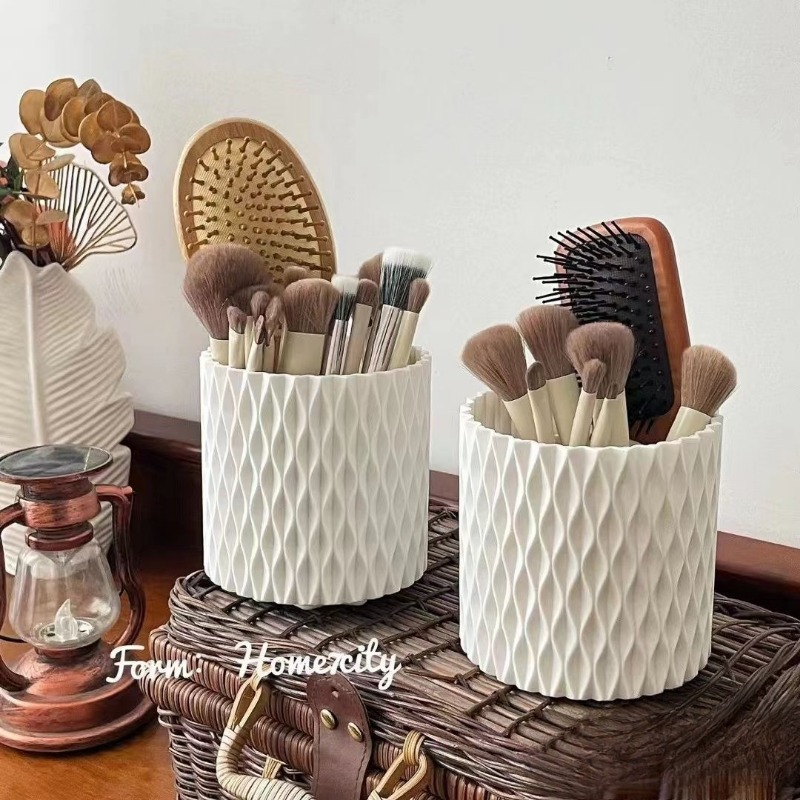 Women Accessories Organizer - 360° Rotating Makeup Brush Storage Box