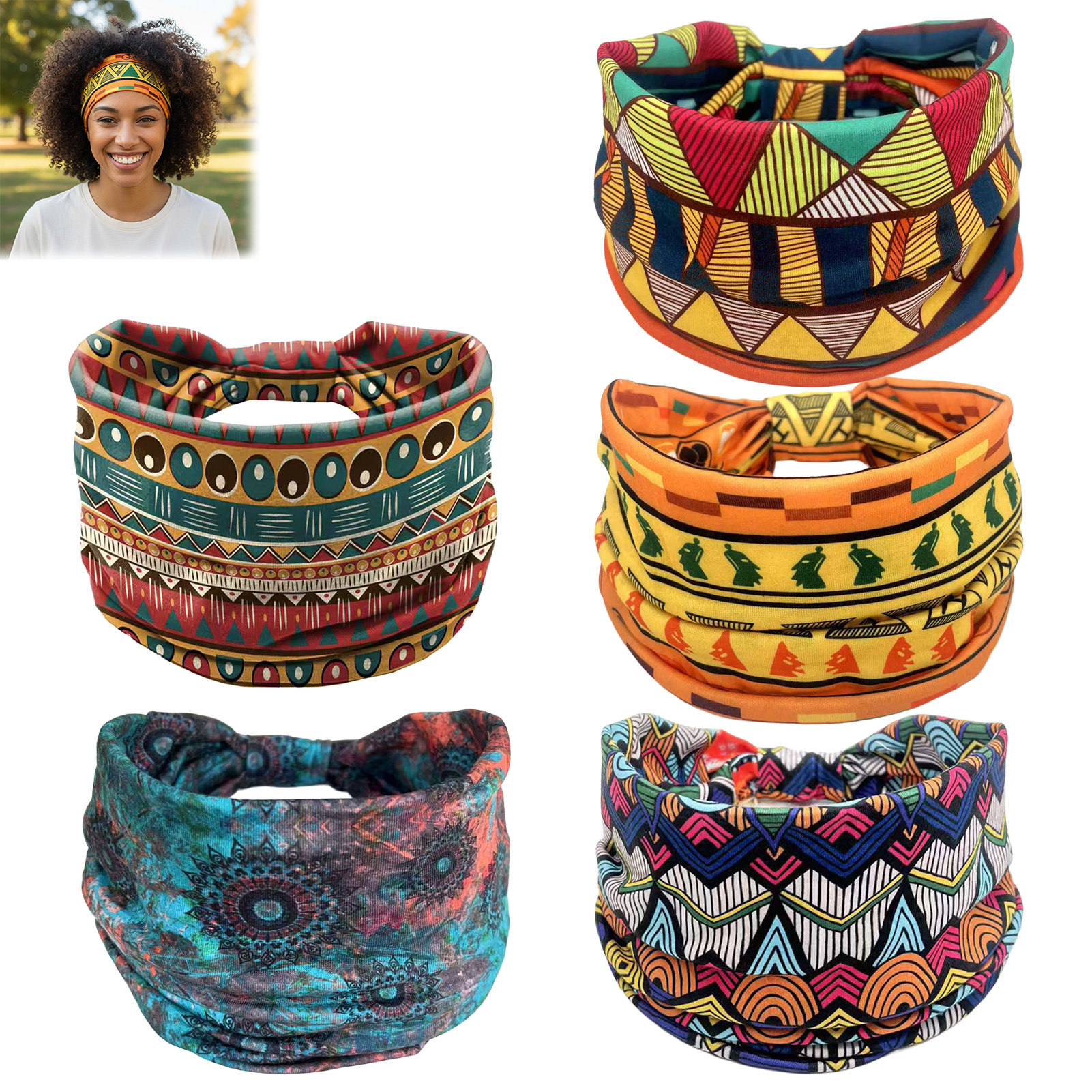 Women'S African Accessories - Women's Boho Head Wrap African Print