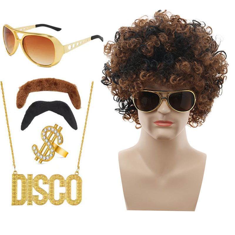 Women'S African Accessories - Synthetic African Brown Wig Disco Wig