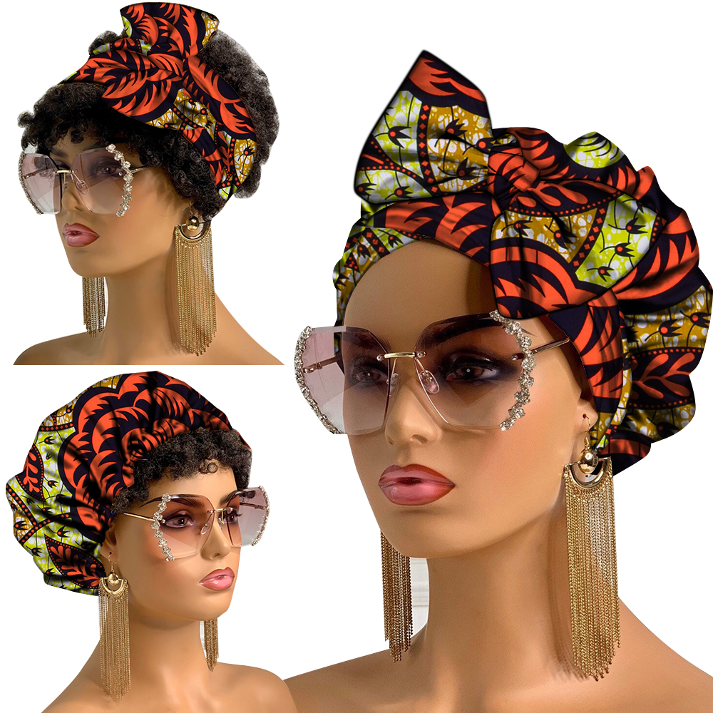 Women'S African Accessories - African Turban Cap with Ties African