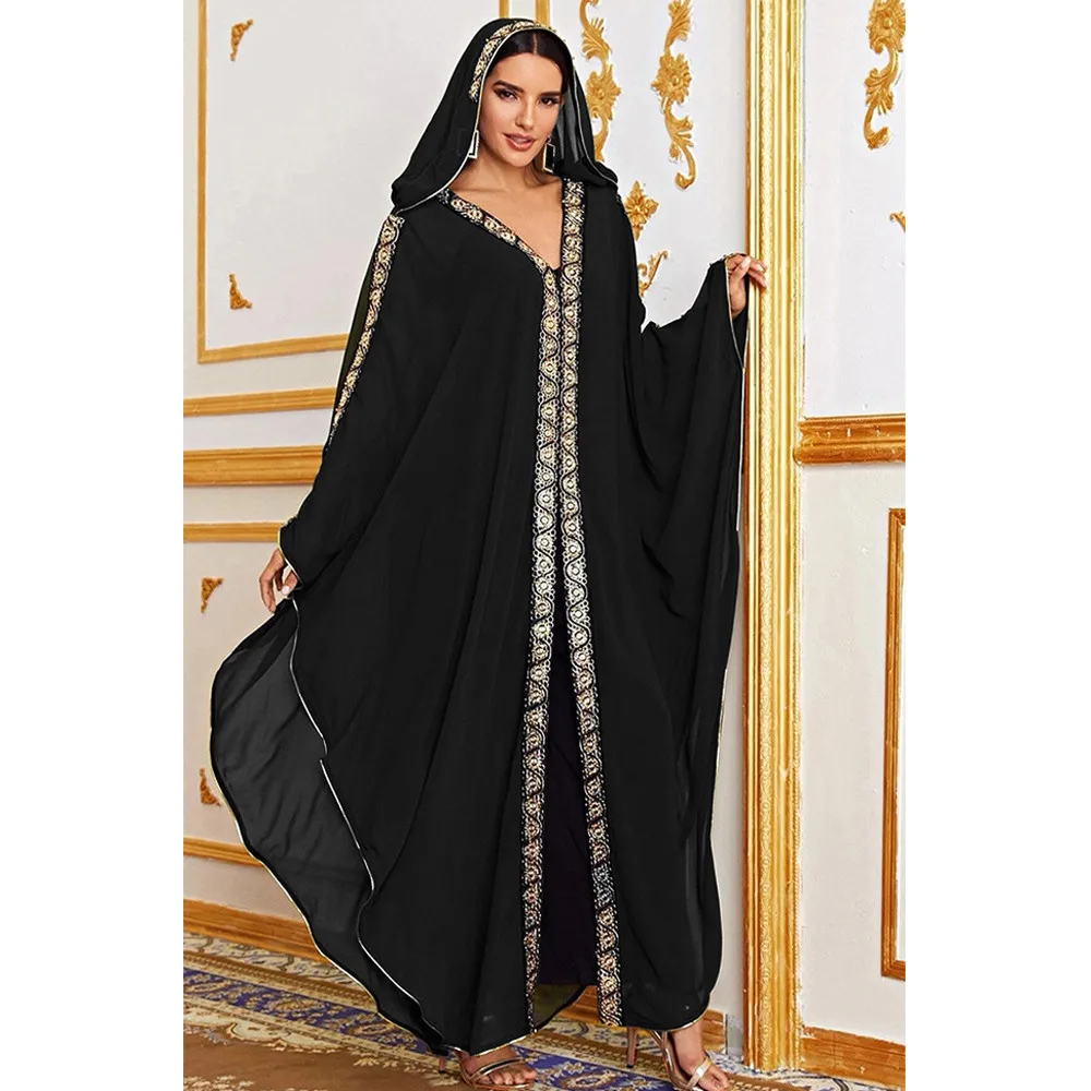 Women'S African Accessories - Abaya Morocco Kaftan Dubai Hooded Maxi