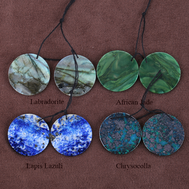 Women'S African Accessories - Natural Chrysocolla,African Jade,Labradorite,Lapis Lazuli plane circle