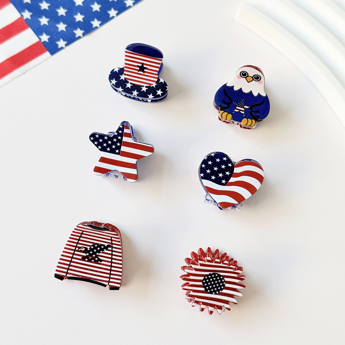 USA Patriotic Mini Hair Clips, - Women'S Eagles Accessories recension och pris