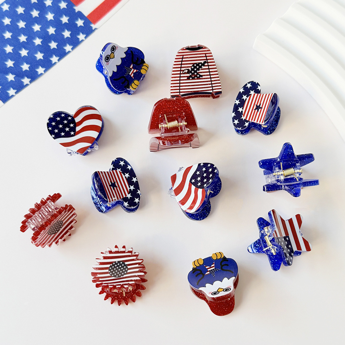 USA Patriotic Mini Hair Clips, - Women'S Eagles Accessories recension och pris