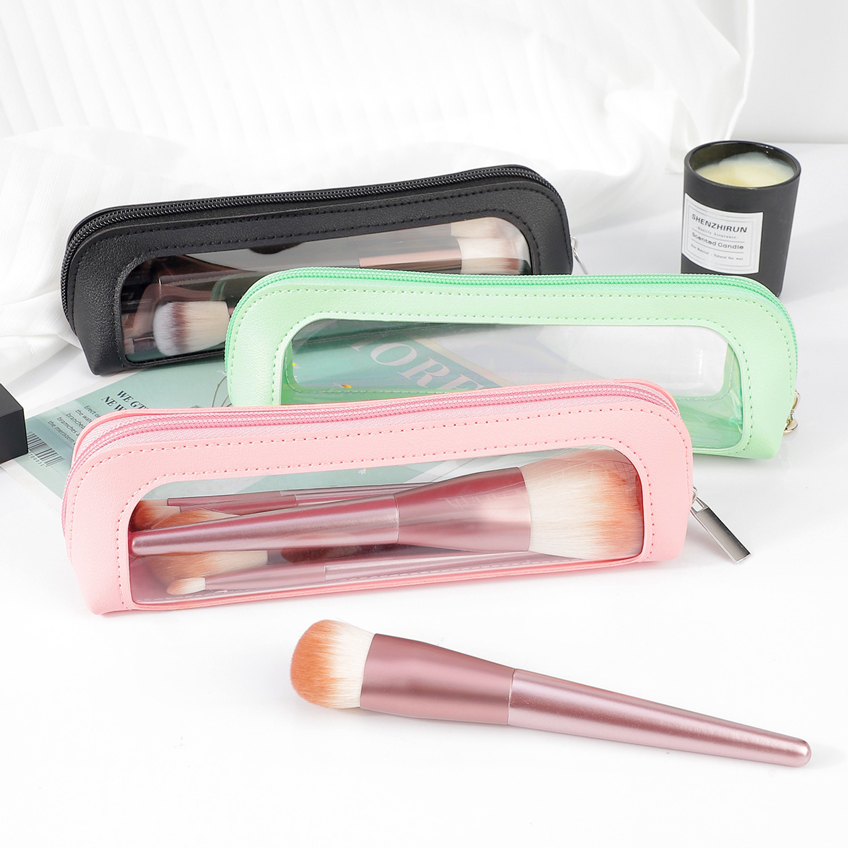 Small Clear PU Leather Travel  - Women Accessories Organizer recension och pris