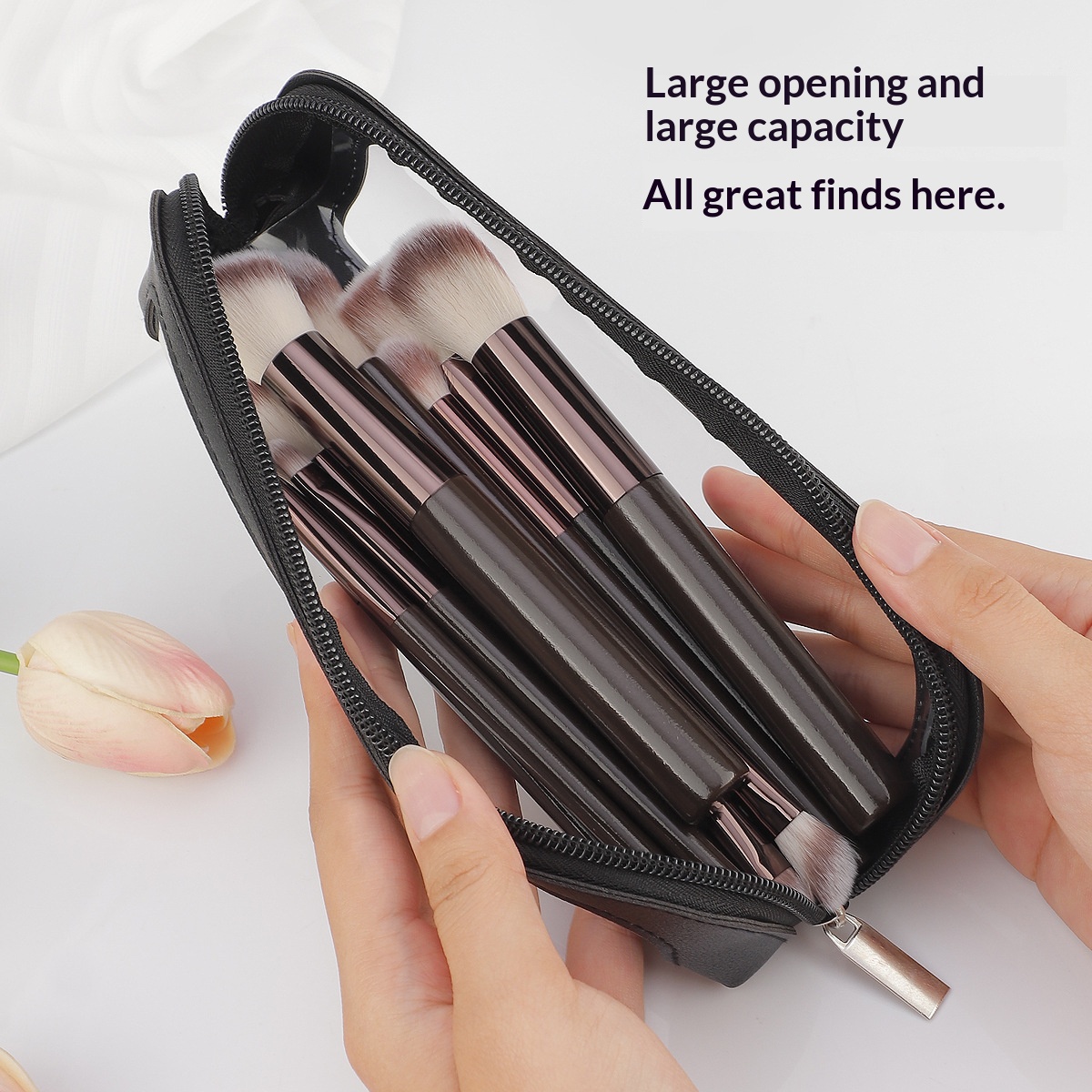 Small Clear PU Leather Travel  - Women Accessories Organizer recension och pris