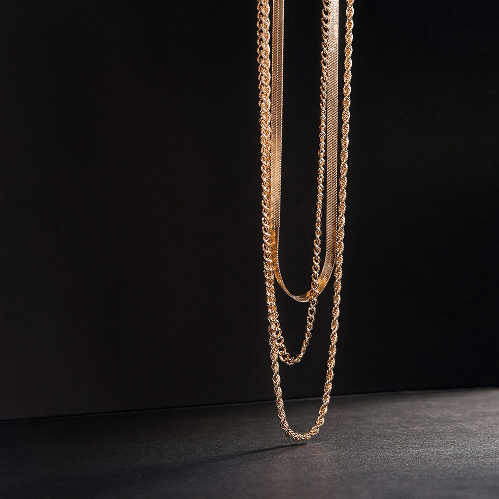 14k Gold Plated Chain Layered  - Layered Necklace Set recension och pris
