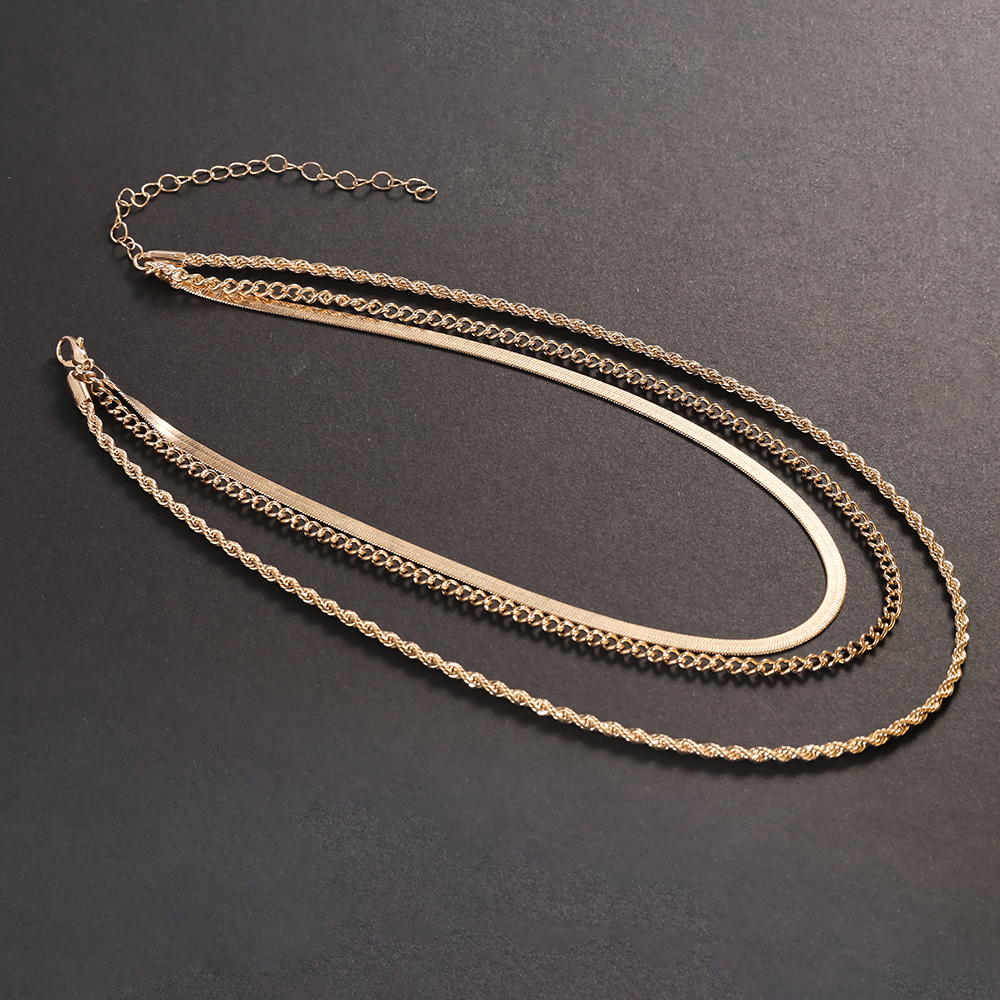 14k Gold Plated Chain Layered  - Layered Necklace Set recension och pris