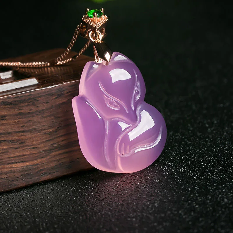 Natural Purple Agate Fox Penda - Women Accessories For Hand recension och pris