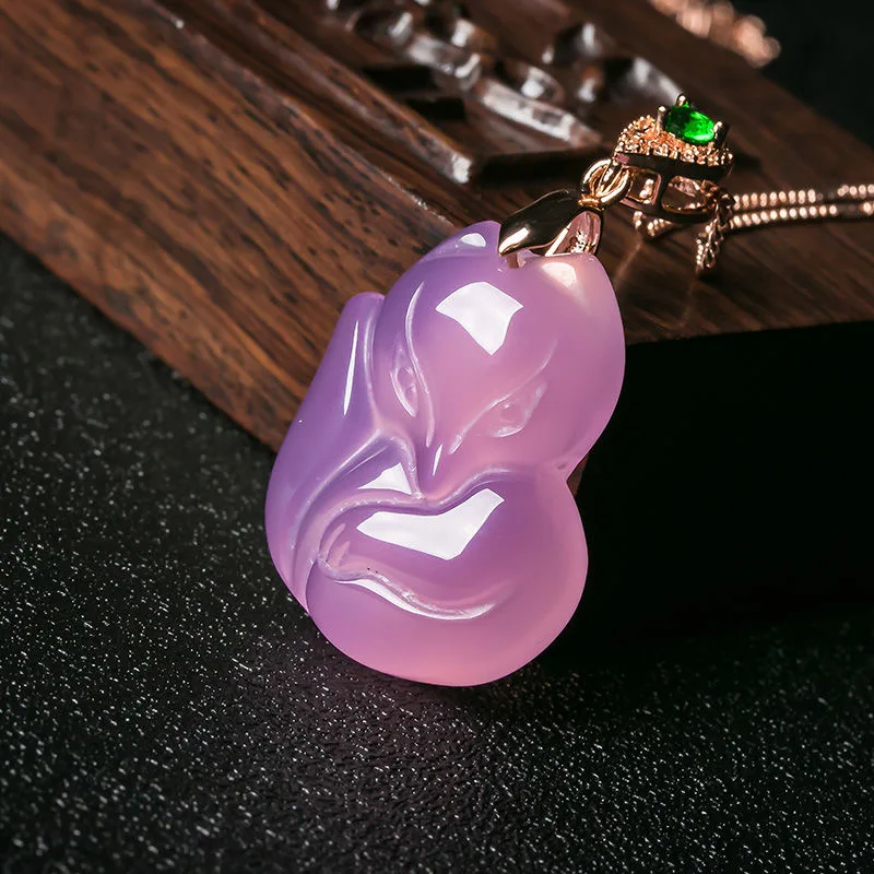 Natural Purple Agate Fox Penda - Women Accessories For Hand recension och pris