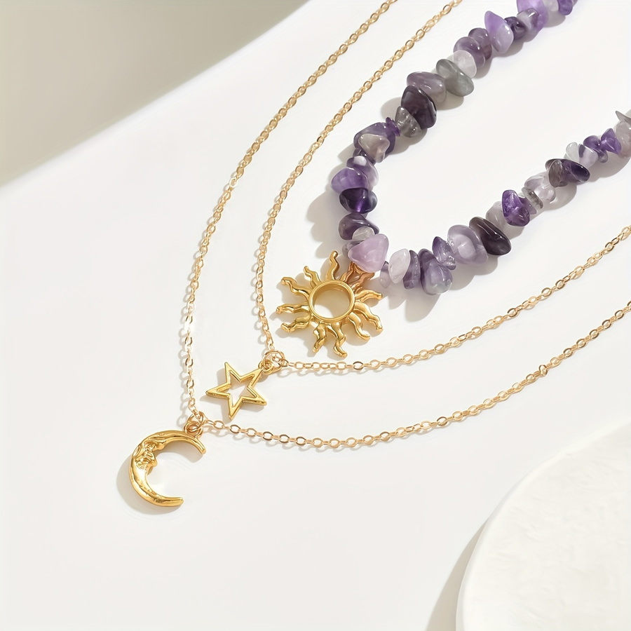 2pcs Set Fashion Natural Stone - Layered Necklace Set recension och pris