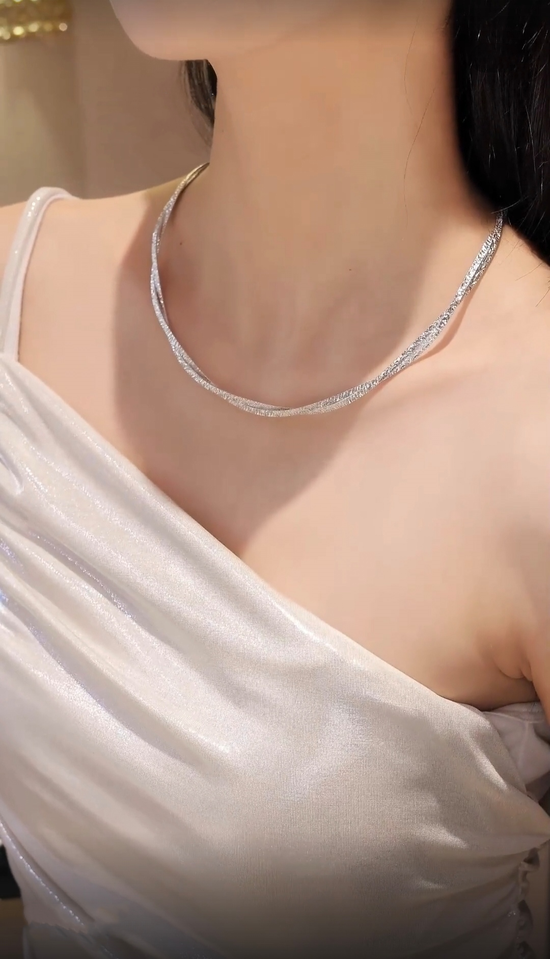 BELLUX Choker 925 Silver Synth - Layered Necklace Set recension och pris
