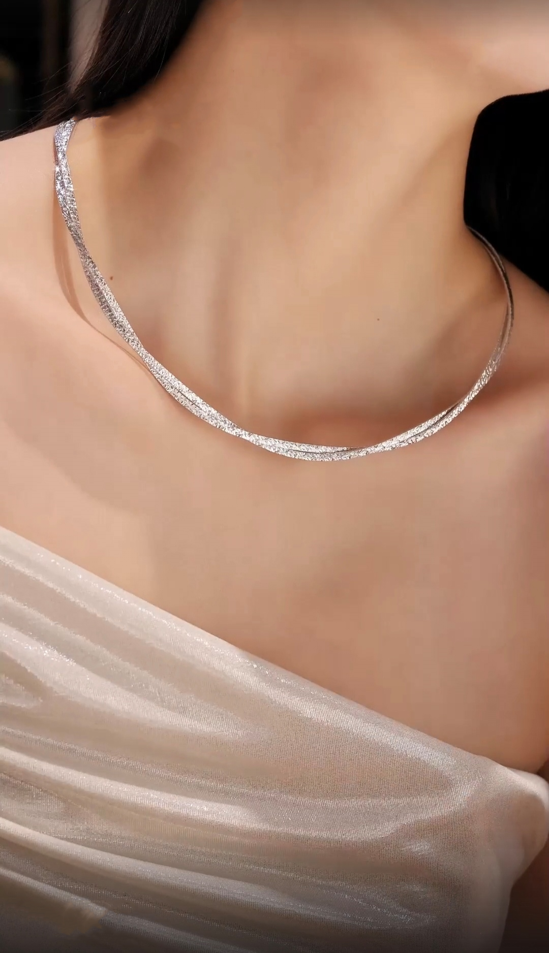 BELLUX Choker 925 Silver Synth - Layered Necklace Set recension och pris
