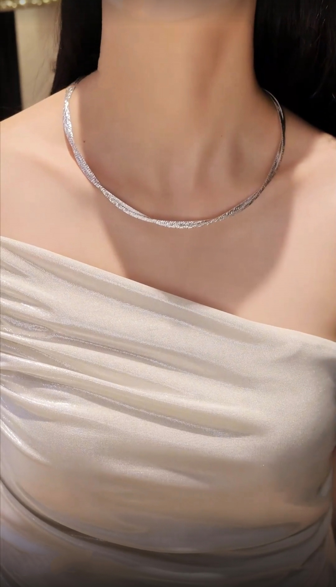 BELLUX Choker 925 Silver Synth - Layered Necklace Set recension och pris