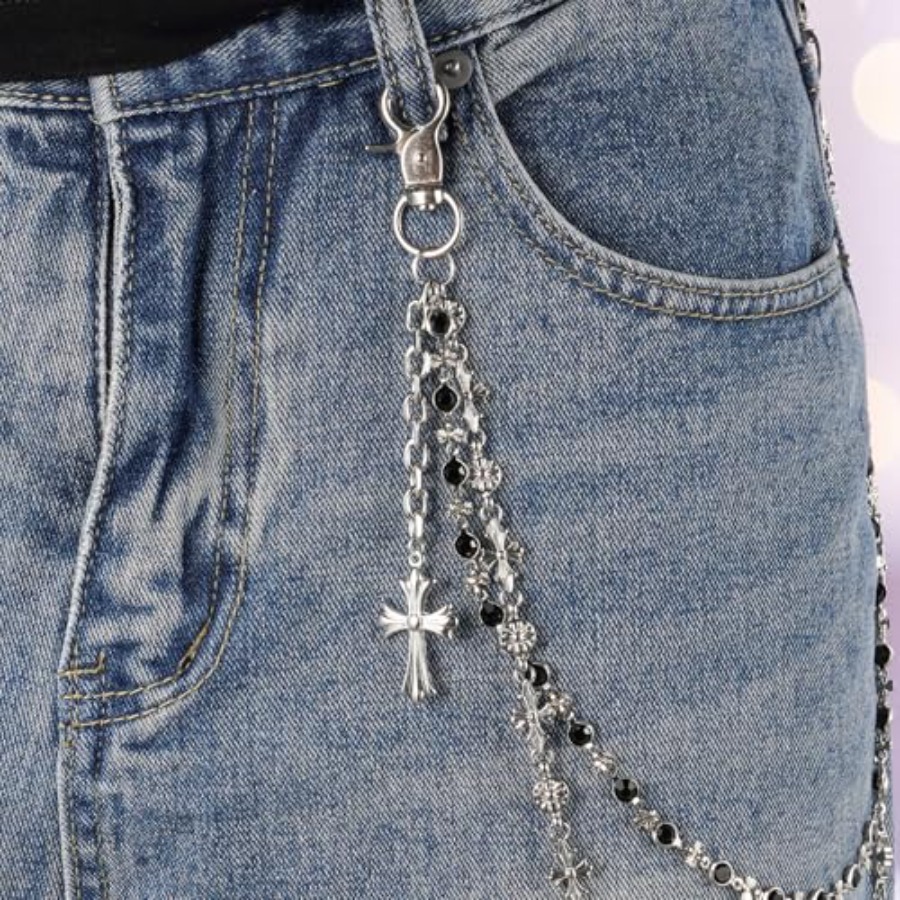 Cross Y2K Vintage Style Trouse - Women'S Jeans Accessories Chain recension och pris