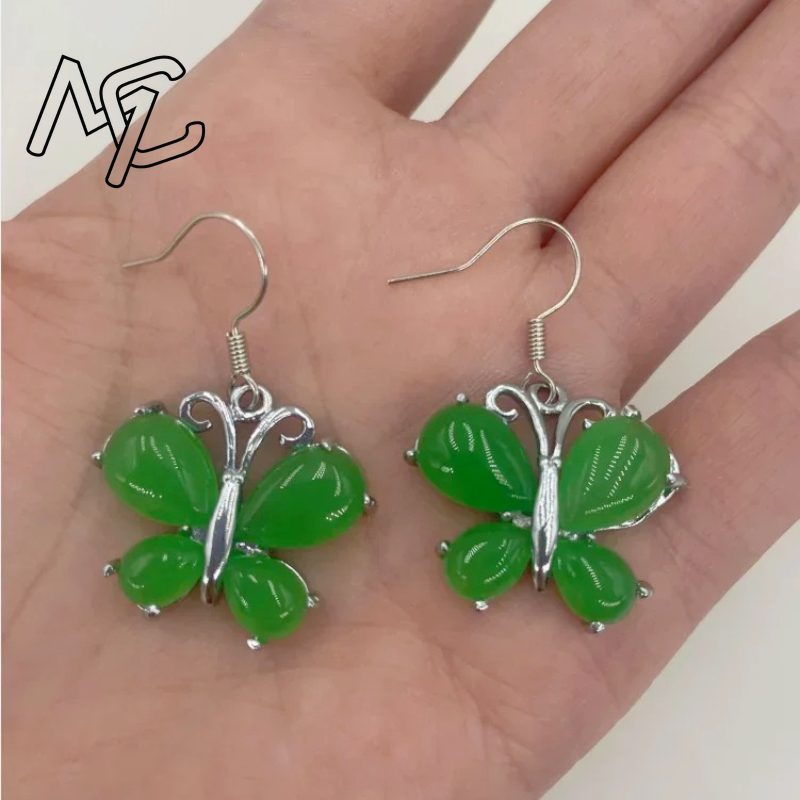 S925 Silver Green Jade Butterf - Women Accessories For Hand recension och pris