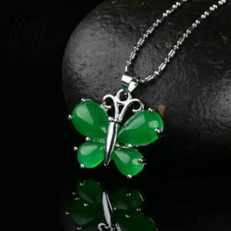 S925 Silver Green Jade Butterf - Women Accessories For Hand recension och pris