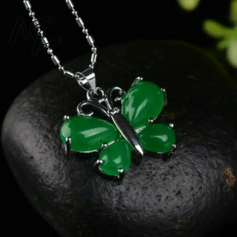 S925 Silver Green Jade Butterf - Women Accessories For Hand recension och pris