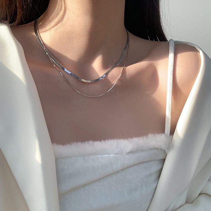 New 925 Sterling Silver Neckla - Layered Necklace Set recension och pris