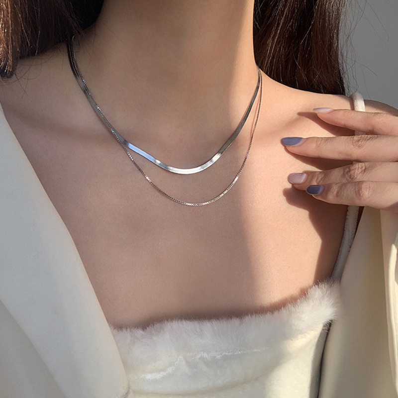 New 925 Sterling Silver Neckla - Layered Necklace Set recension och pris