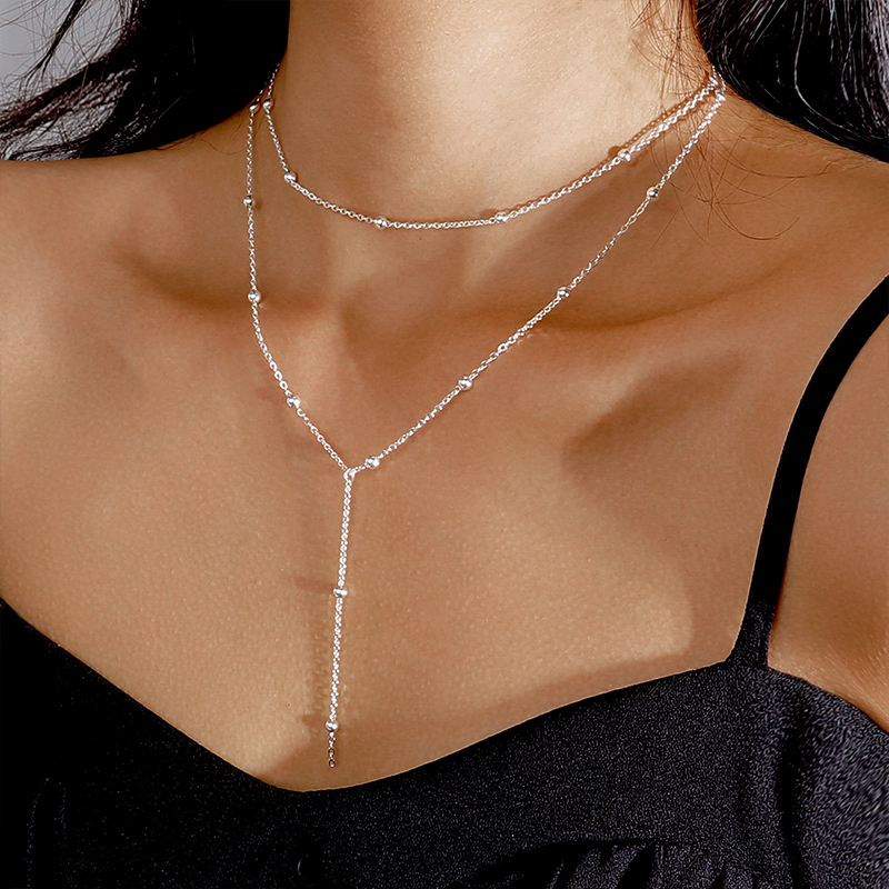 New Trendy 925 Sterling Silver - Layered Necklace Set recension och pris