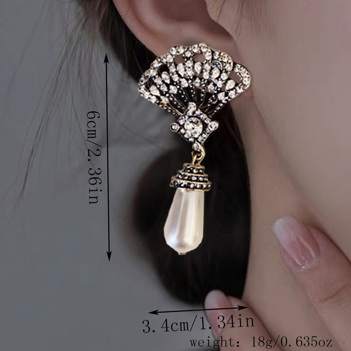 1 Pair Retro Fan Earrings, Ele - Women'S Essential Accessories recension och pris